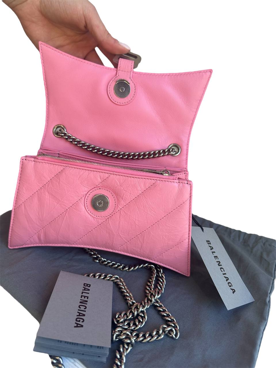 Borsa Balenciaga Crush XS rosa