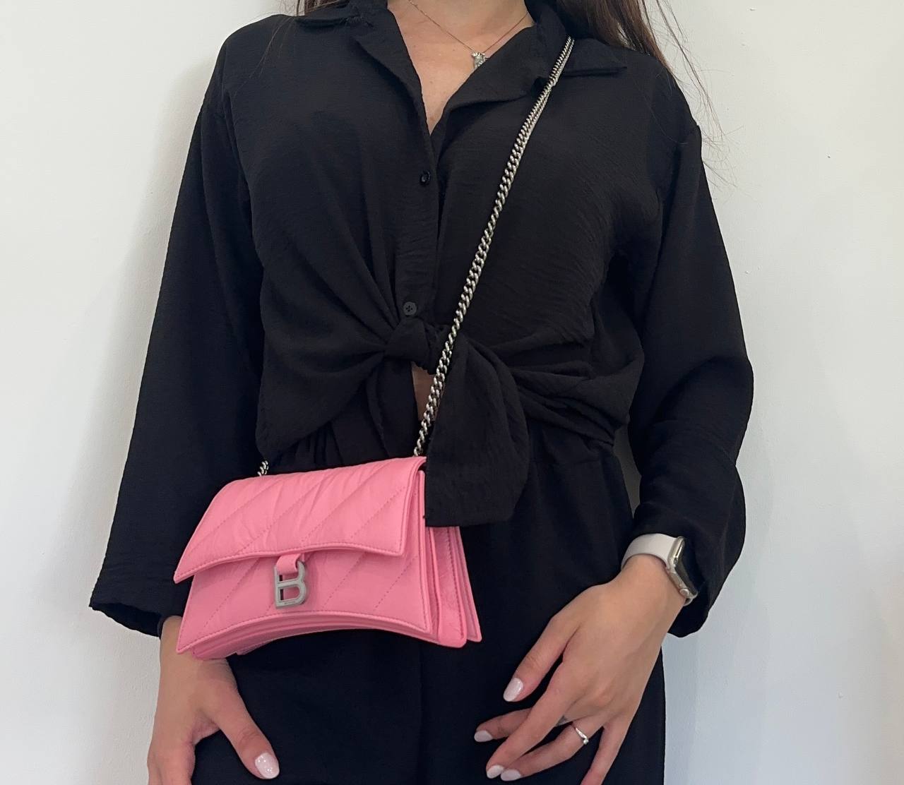 Borsa Balenciaga Crush XS rosa
