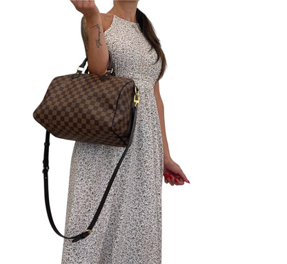Speedy 30 Bandoulière Damier Ebène