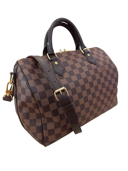 Speedy 30 Bandoulière Damier Ebène
