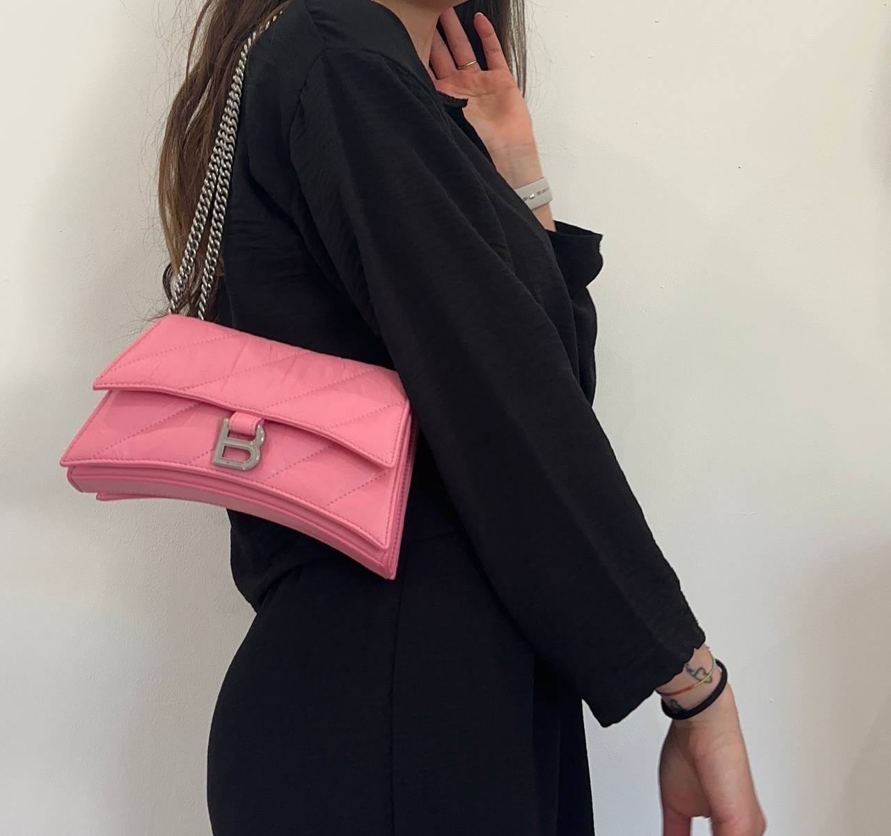 Borsa Balenciaga Crush XS rosa